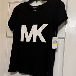 Michael Kors Black Tee with White MK Logo